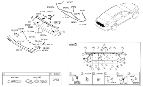 2015 Kia K900 Pad-ANTINOISE NO4 Diagram for 873773T080