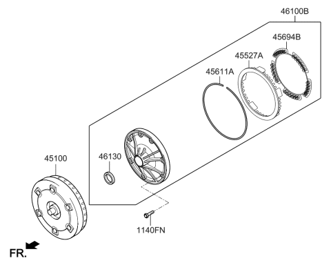 2015 Kia K900 Set-Oil Pump Assembly Diagram for 461004F001