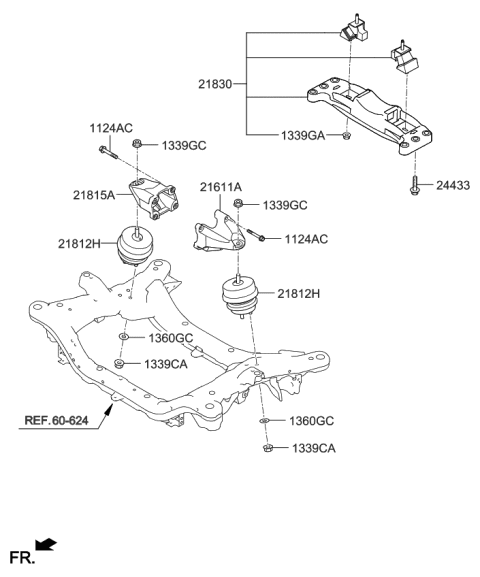 2015 Kia K900 Engine & Transaxle Mounting Diagram 1