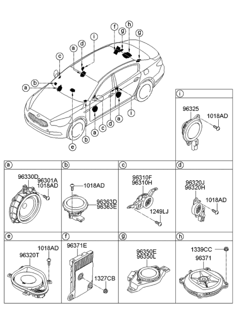 2015 Kia K900 Extension Amplifier Assembly-Audio Diagram for 963703T110