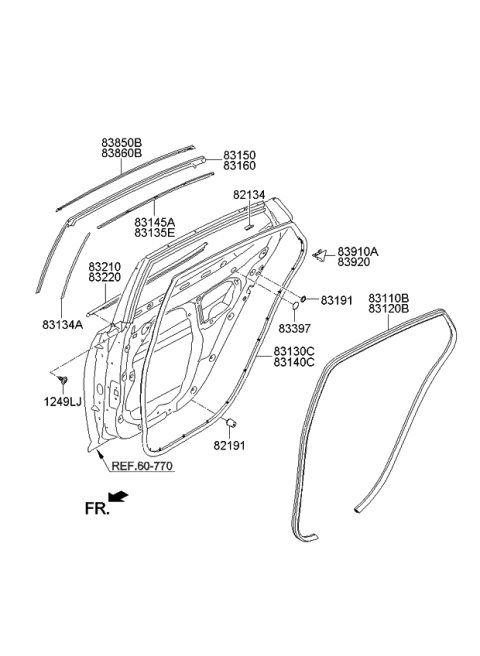 2014 Kia Optima Rear Door Moulding Diagram