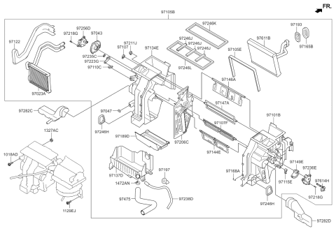 2015 Kia Optima Cover-Heater Core Diagram for 971412T000