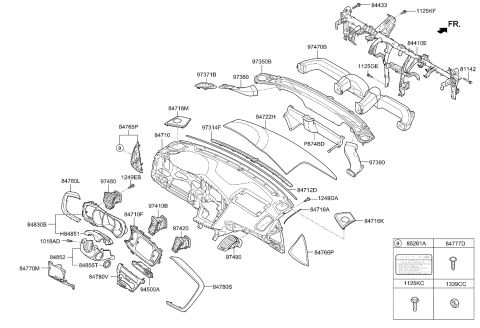 2015 Kia Optima Crash Pad Diagram 1