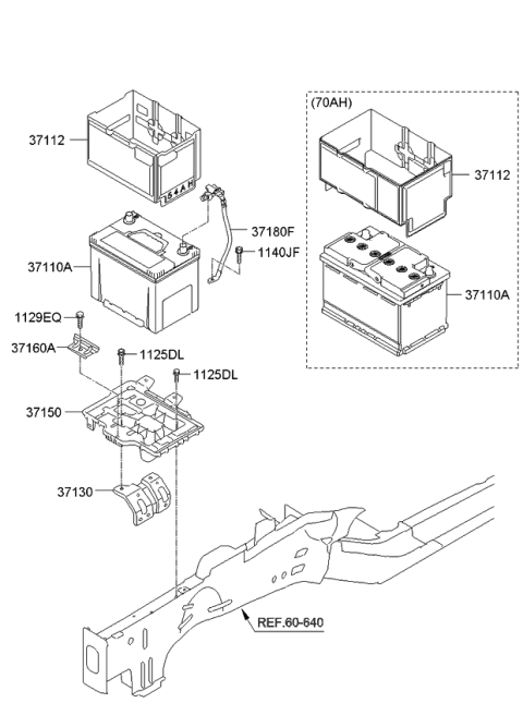 2014 Kia Optima Battery Sensor Assembly Diagram for 371802T870