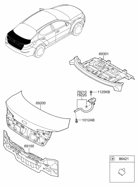 2015 Kia Optima Panel Assembly-Trunk Lid Diagram for 692002T530
