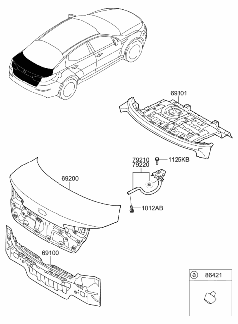 2014 Kia Optima Back Panel & Trunk Lid Diagram