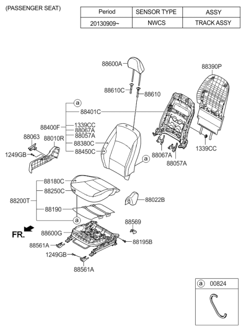 2015 Kia Optima Track Assembly-Front Seat P Diagram for 886002TAK0