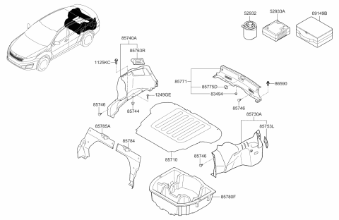 2015 Kia Optima Luggage Compartment Diagram