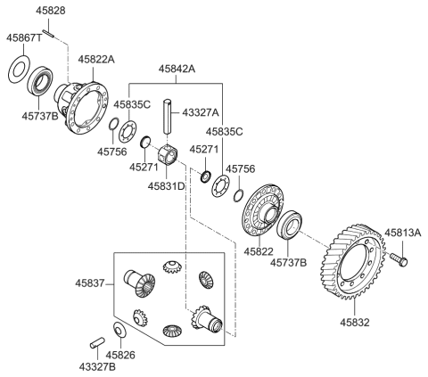 2014 Kia Optima Korean made Transaxle Gear-Auto Diagram 2