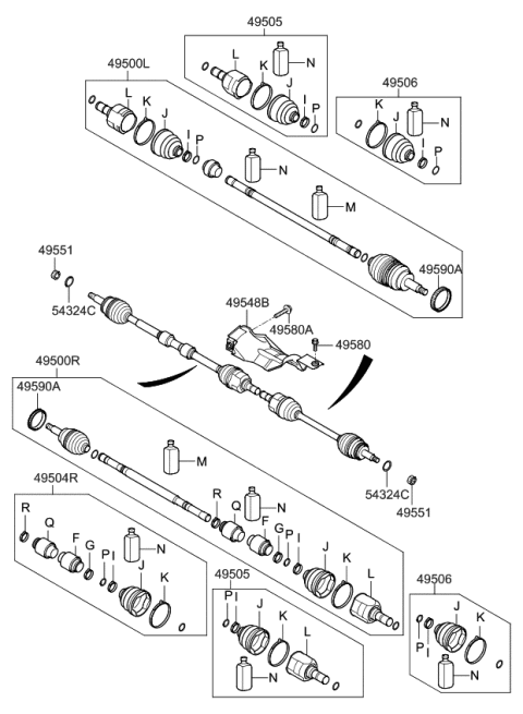 2015 Kia Optima Joint Assembly-Cv LH Diagram for 495003S201