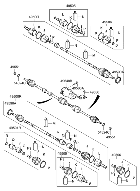 2014 Kia Optima Drive Shaft (Front) Diagram