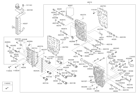 2014 Kia Optima Korean made Transmission Valve Body Diagram