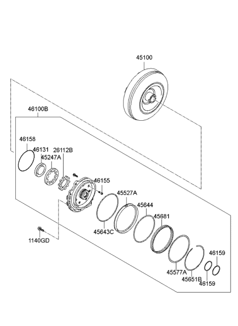 2014 Kia Optima Korean made Oil Pump & Torque Converter-Auto Diagram