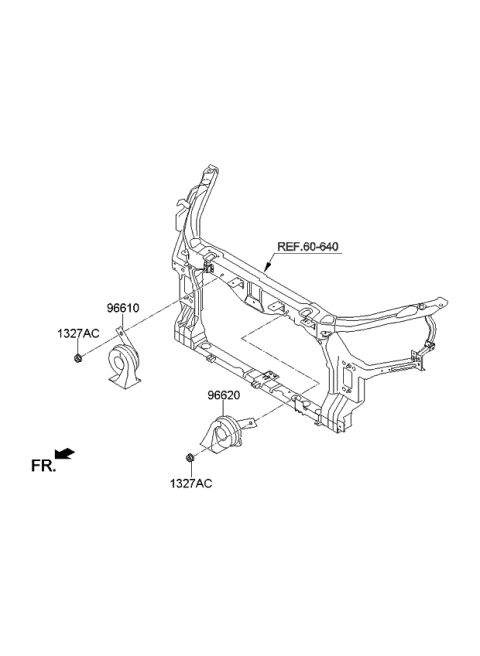 2015 Kia Optima Horn Assembly-High Pitch Diagram for 966202T150