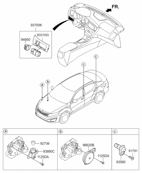 2014 Kia Optima RHEOSTAT Assembly-Illumination Diagram for 949502T000VA