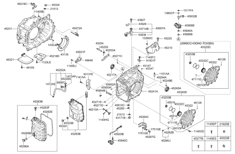 2014 Kia Optima Auto Transmission Case Diagram