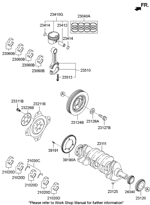 2014 Kia Optima Crankshaft & Piston Diagram