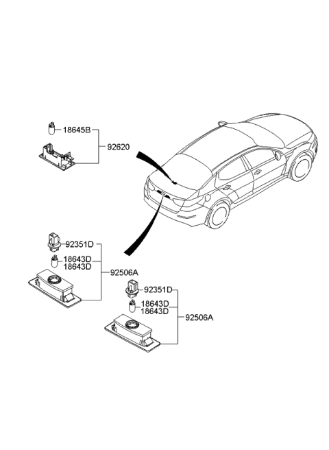 2015 Kia Optima License Plate & Interior Lamp Diagram