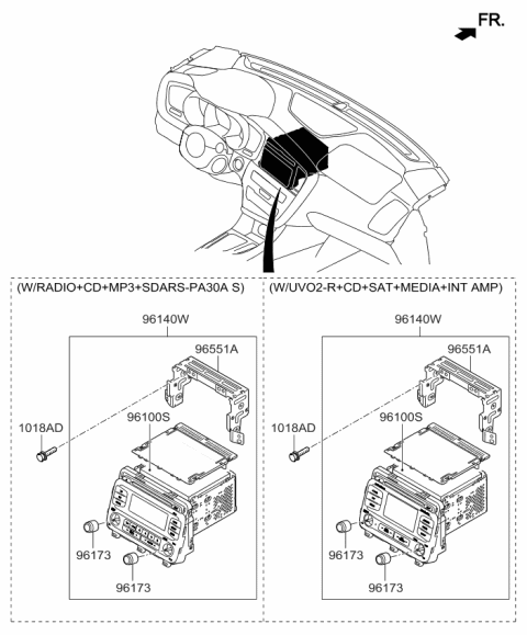 2015 Kia Optima Audio Assembly Diagram for 961602TAA0CA