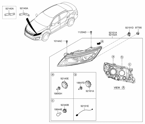 2014 Kia Optima Head Lamp Diagram 1