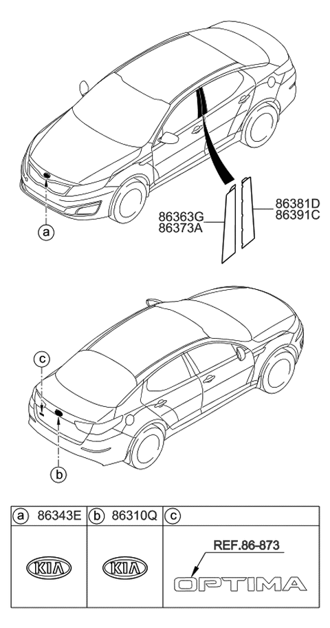 2014 Kia Optima Emblem Diagram