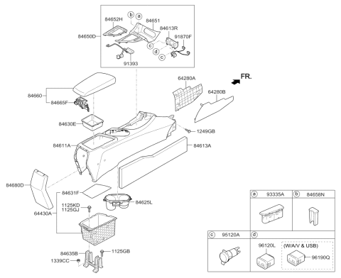 2015 Kia Optima Pad-Console Diagram for 846132T000