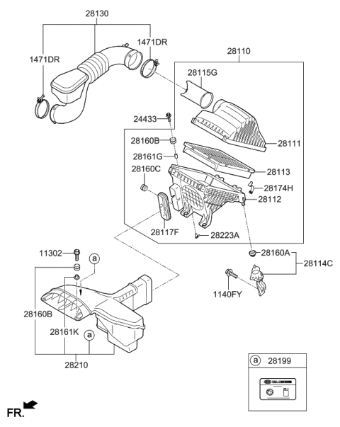 2014 Kia Optima Duct-Air Diagram for 282102T120