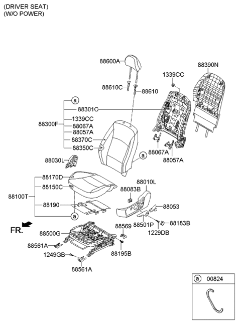 2014 Kia Optima Seat-Front Diagram 2