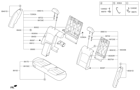 2015 Kia Optima Pad Assembly-Rear Seat Cushion Diagram for 891502TMA0