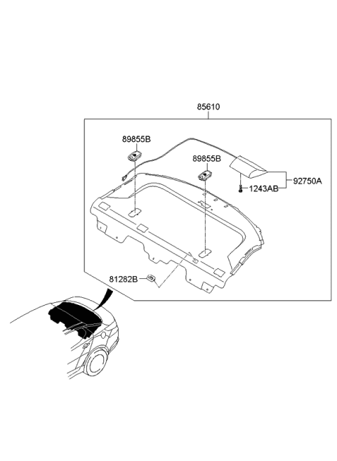 2014 Kia Optima Rear Package Tray Diagram