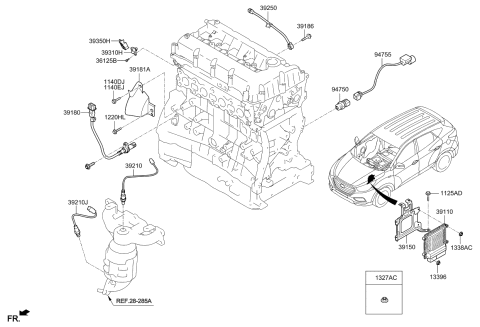 2014 Kia Optima Engine Control Unit Diagram for 391082GBE6