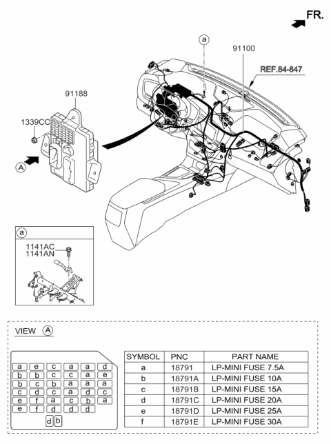 2014 Kia Optima Instrument Panel Junction Box Assembly Diagram for 919552T010