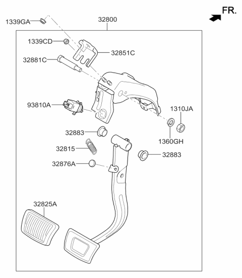 2014 Kia Optima Pedal Assembly-Brake & C Diagram for 328002T700