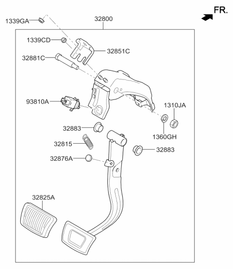 2015 Kia Optima Brake & Clutch Pedal Diagram