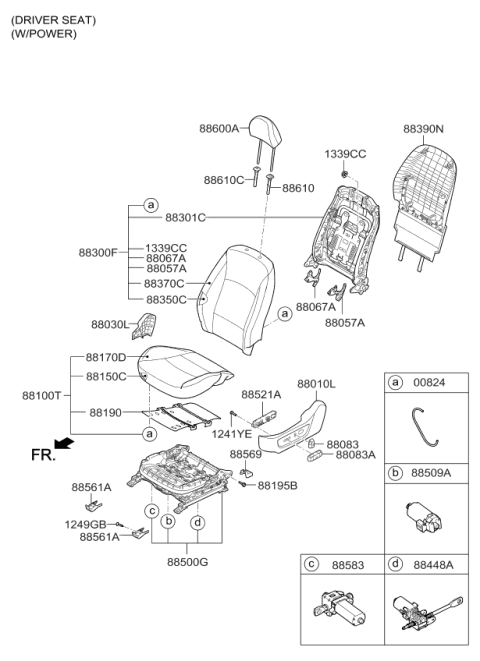 2015 Kia Optima Cover-Front Seat Mounting Front Diagram for 880552TAB0