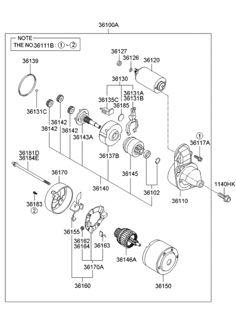 2008 Kia Spectra Starter Diagram 1