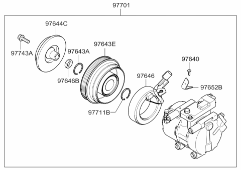 2008 Kia Spectra Air Condition System-Cooler Line, Front Diagram 2