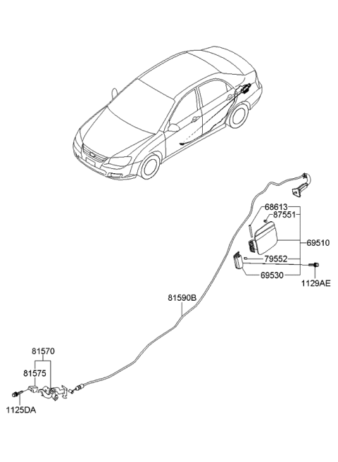 2007 Kia Spectra Fuel Filler Door Diagram