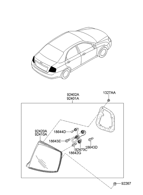 2008 Kia Spectra Rear Combination Lamp Diagram