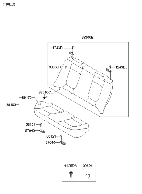 2008 Kia Spectra Rear Seat Diagram 2