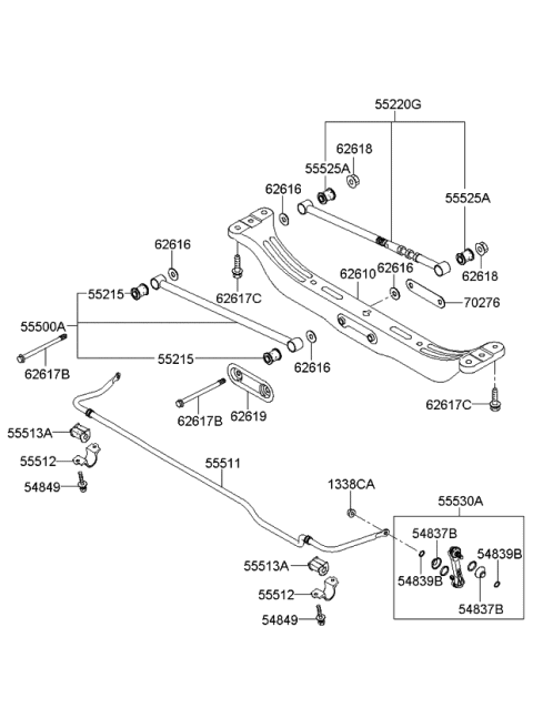 2007 Kia Spectra Bar-Rear Stabilizer Diagram for 555112F000