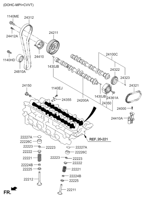 2008 Kia Spectra SHIM Diagram for 2222723611