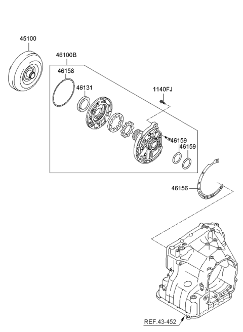 2007 Kia Spectra Oil Pump & Torque Converter-Auto Diagram