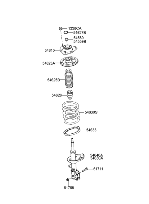 2008 Kia Spectra Flange Nut-Self Lock Diagram for 517592D000