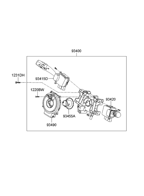 2007 Kia Spectra Switch Assembly-Multifunction Diagram for 934102F195