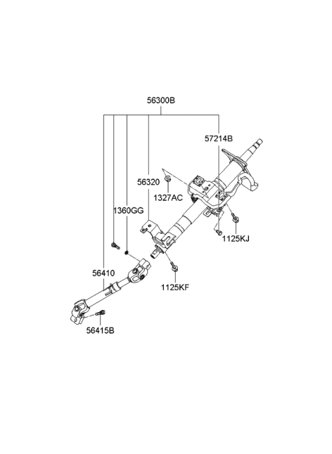 2009 Kia Spectra Steering Column & Shaft Diagram