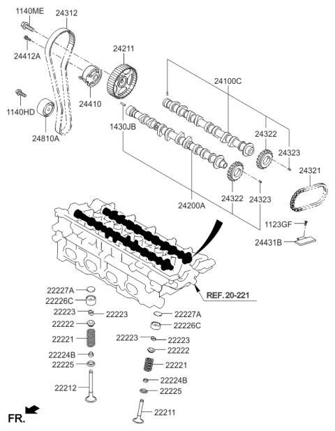 2008 Kia Spectra Bolt Washer Assembly Diagram for 1123306123