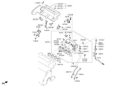 2008 Kia Spectra Stay-Intake Manifold Diagram for 2842123610