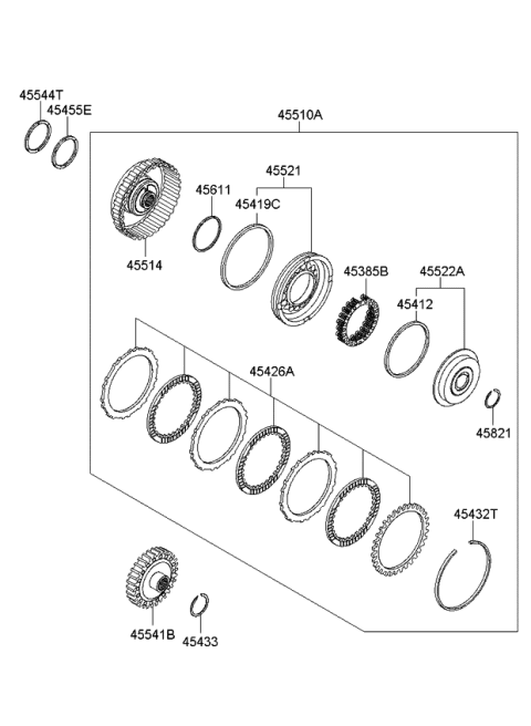 2007 Kia Spectra Transaxle Clutch-Auto Diagram 1