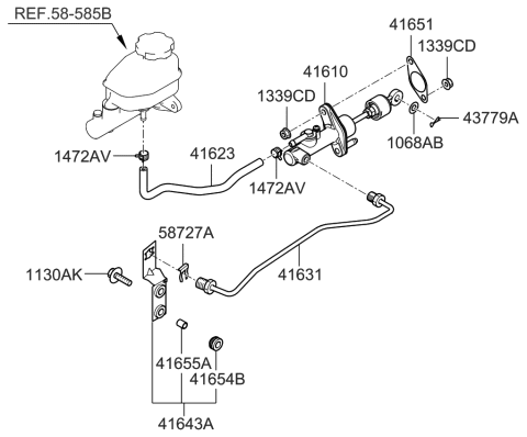 2009 Kia Spectra Clutch Master Cylinder Diagram